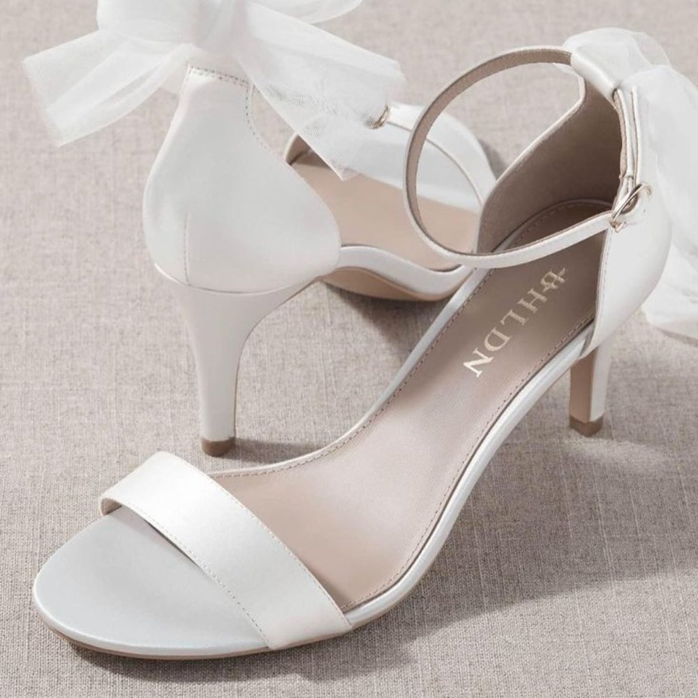 BHLDN Ivory Tulle Bow Bridal Wedding Heels